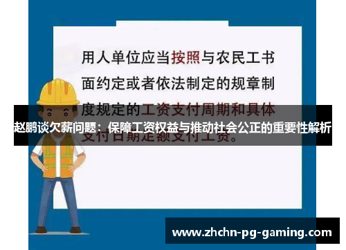 赵鹏谈欠薪问题:保障工资权益与推动社会公正的重要性解析 赵鹏谈欠薪问题:保障工资权益与推动社会公正的重要性解析