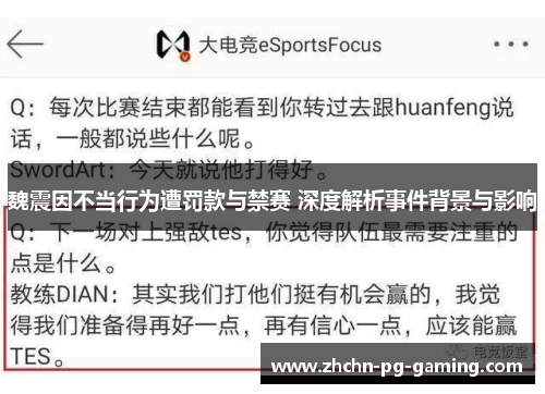 魏震因不当行为遭罚款与禁赛 深度解析事件背景与影响 魏震因不当行为遭罚款与禁赛 深度解析事件背景与影响